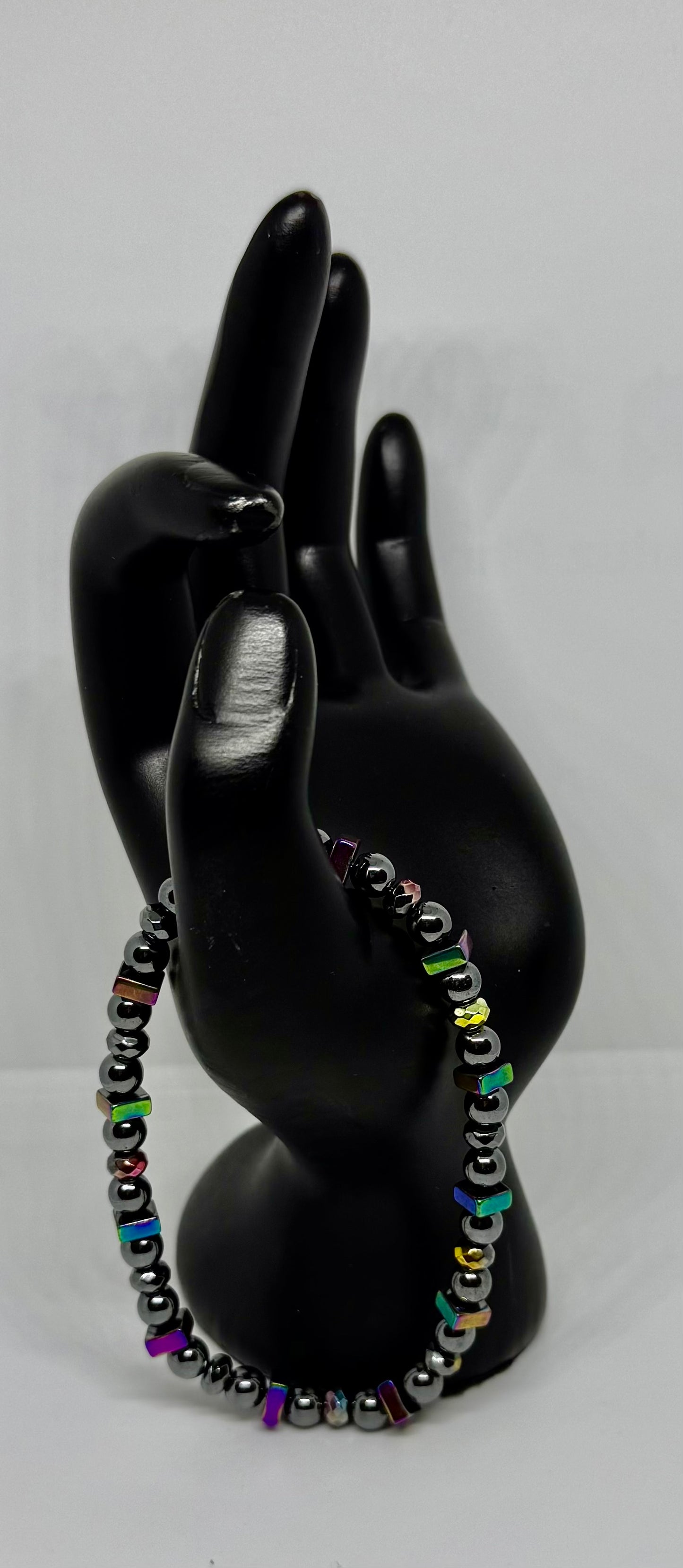 Gunmetal and Rainbow Hematite