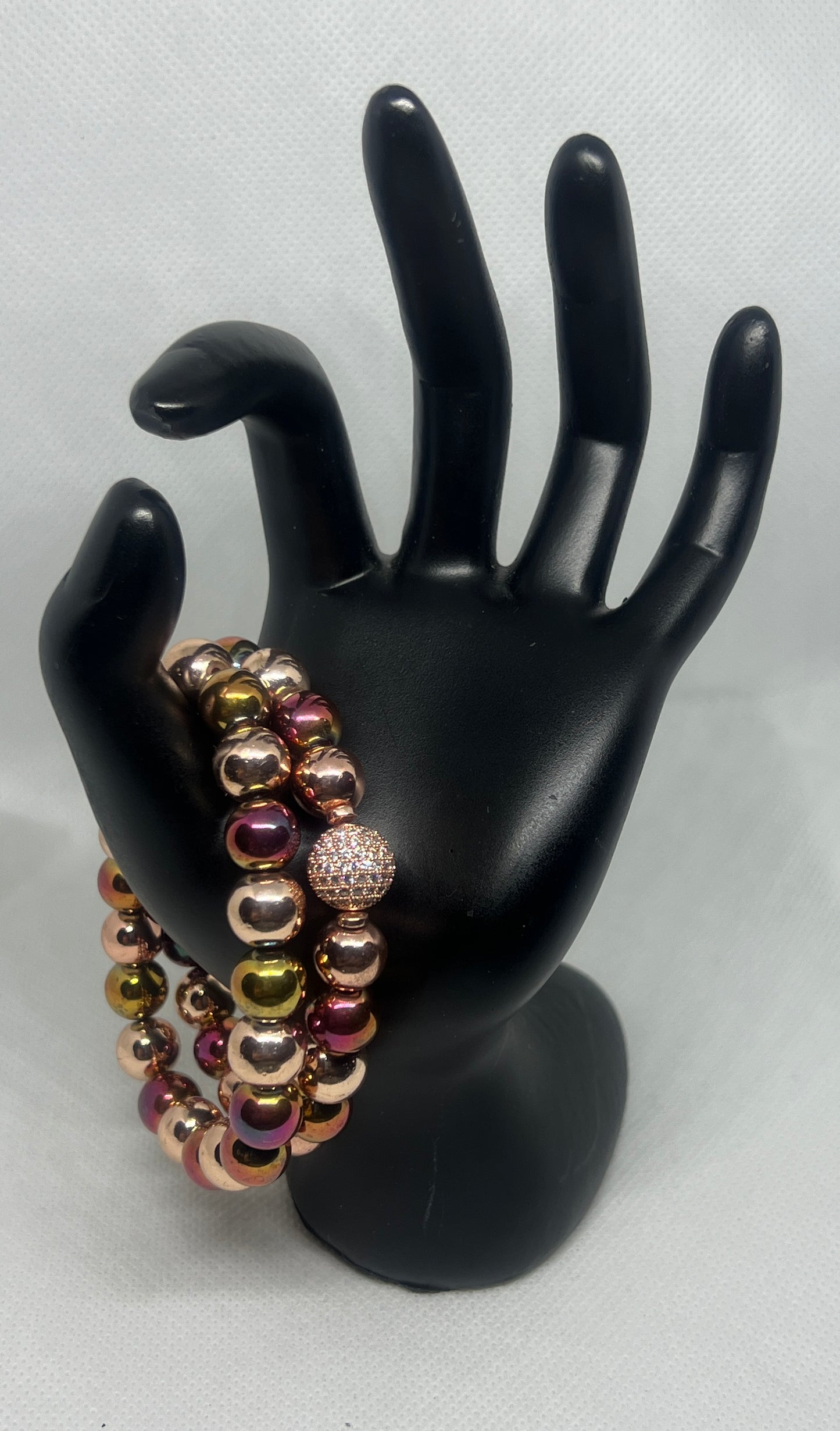 Rose Gold and Multi colored Hematite Set