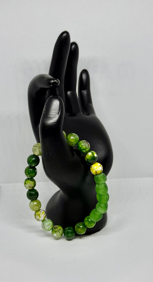 Dragon Vein Agate and African Glass
