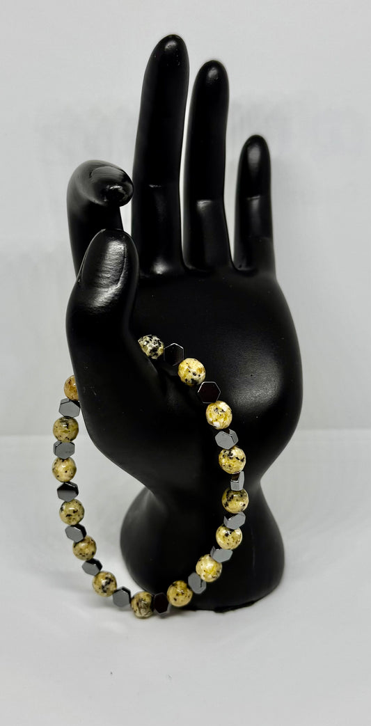 Spotted Jasper and Gunmetal Hematite
