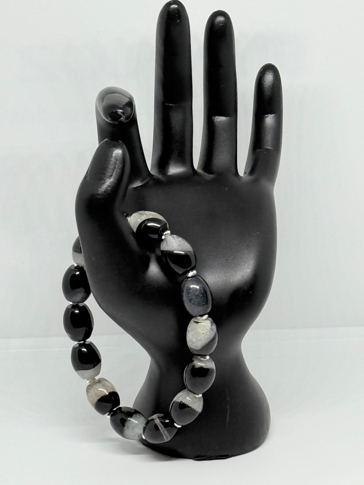 Black and White Barrel  Agate